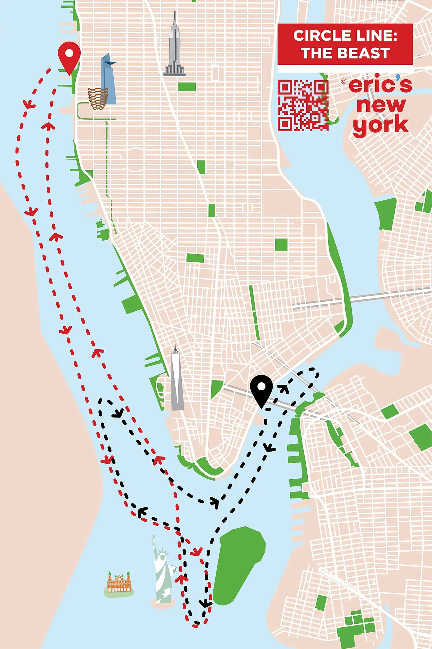 Circle Line giro in motoscafo The Beast - Itinerario