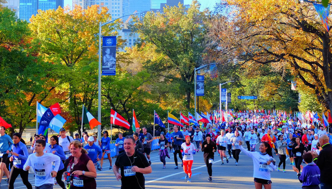 Maratona di New York- Corridori in Central Park