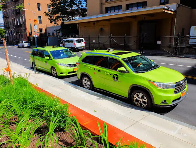 I taxi a New York - Limegreen taxi a New York