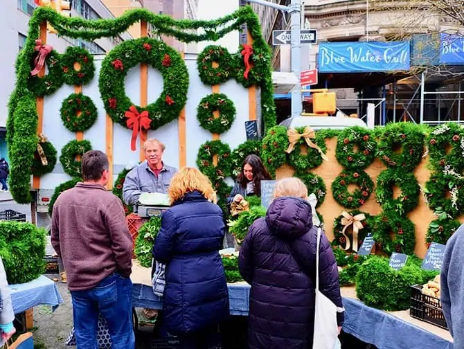 Mercati di New York - Ghirlanda di Natale a Union Square