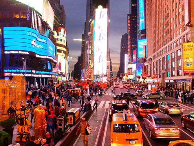 Big Bus a New York - Times Square di notte