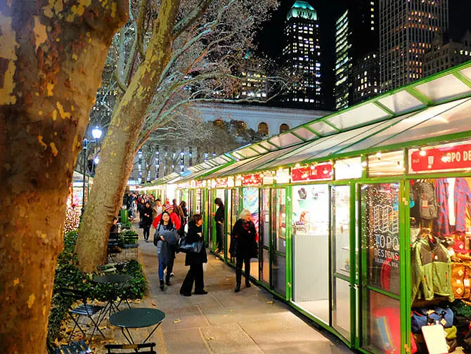 Mercati di New York - Addobbi di Bryant Park