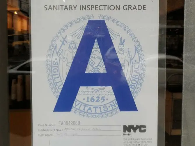 Igiene nei ristoranti di New York - Ristoranti livello A New York