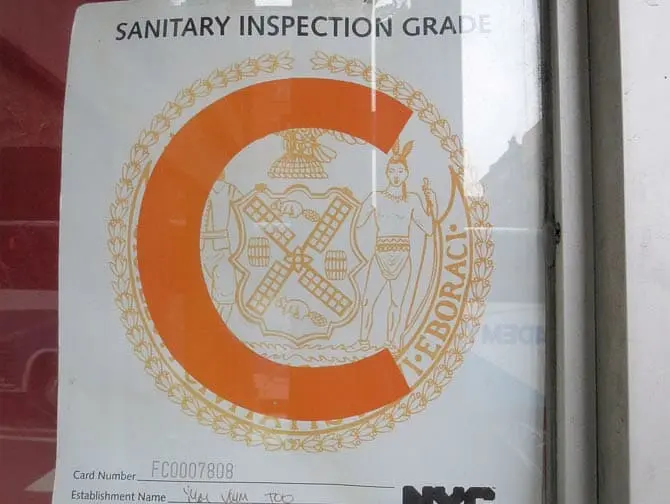 Igiene nei ristoranti di New York - Ristoranti di livello C New York