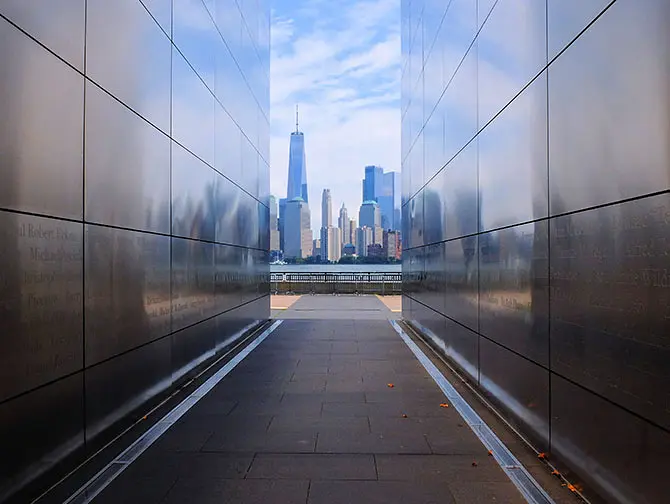 Empty Sky Memorial nel New Jersey - Vista skyline