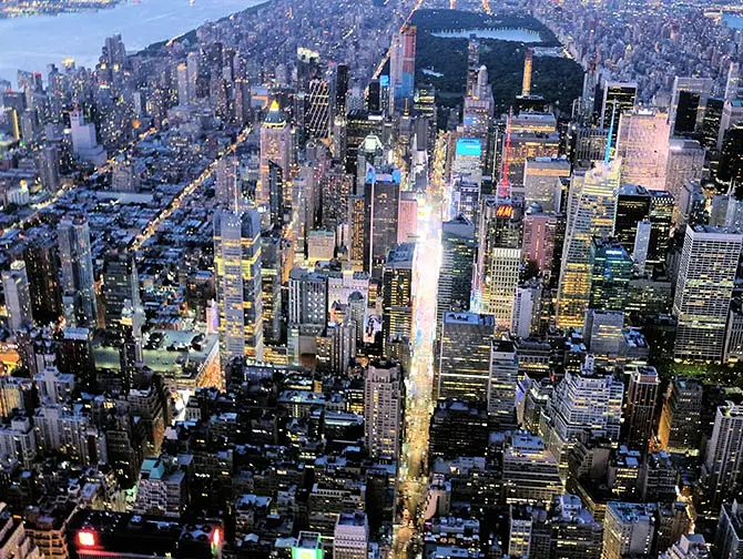 Giro serale in elicottero su New York - Times Square