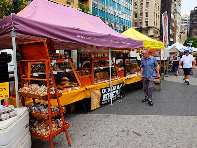 Viaggio eco-friendly a New York - Union Square Greenmarket bancarelle