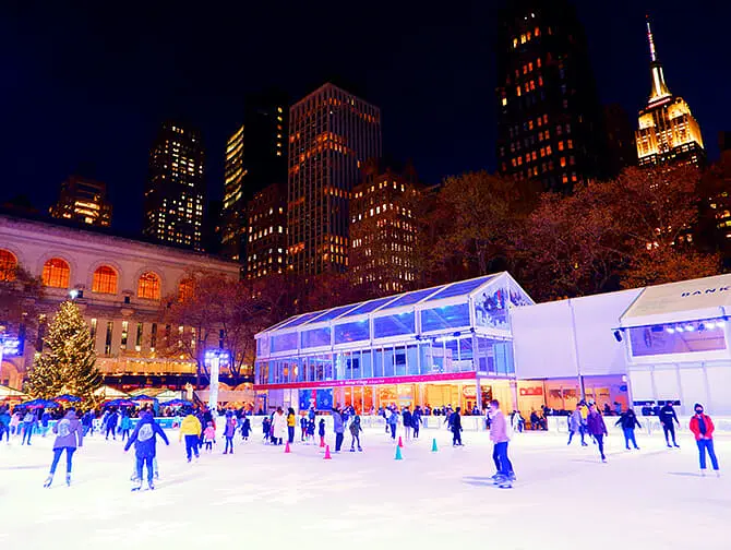 Bryant Park a New York - Pattinaggio sul Ghiaccio