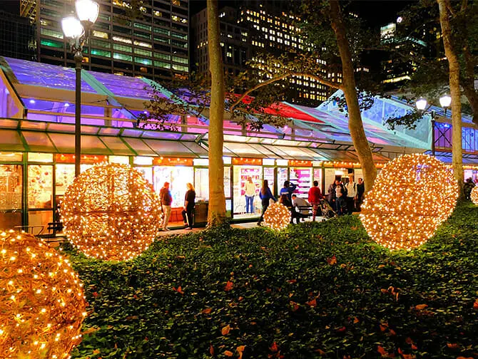 Bryant Park a New York - Villaggio di Natale