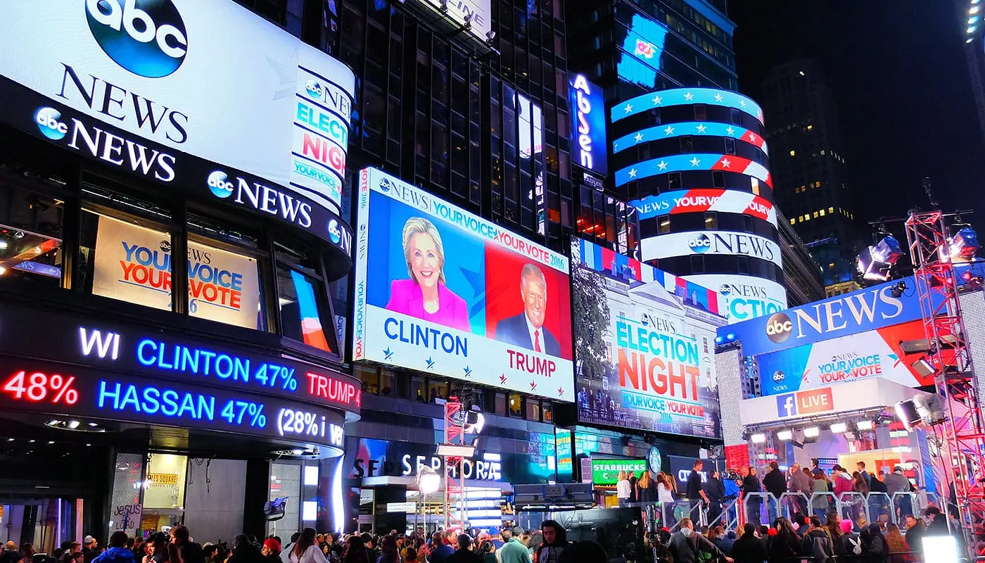 Vivi le elezioni USA a New York - Times Square