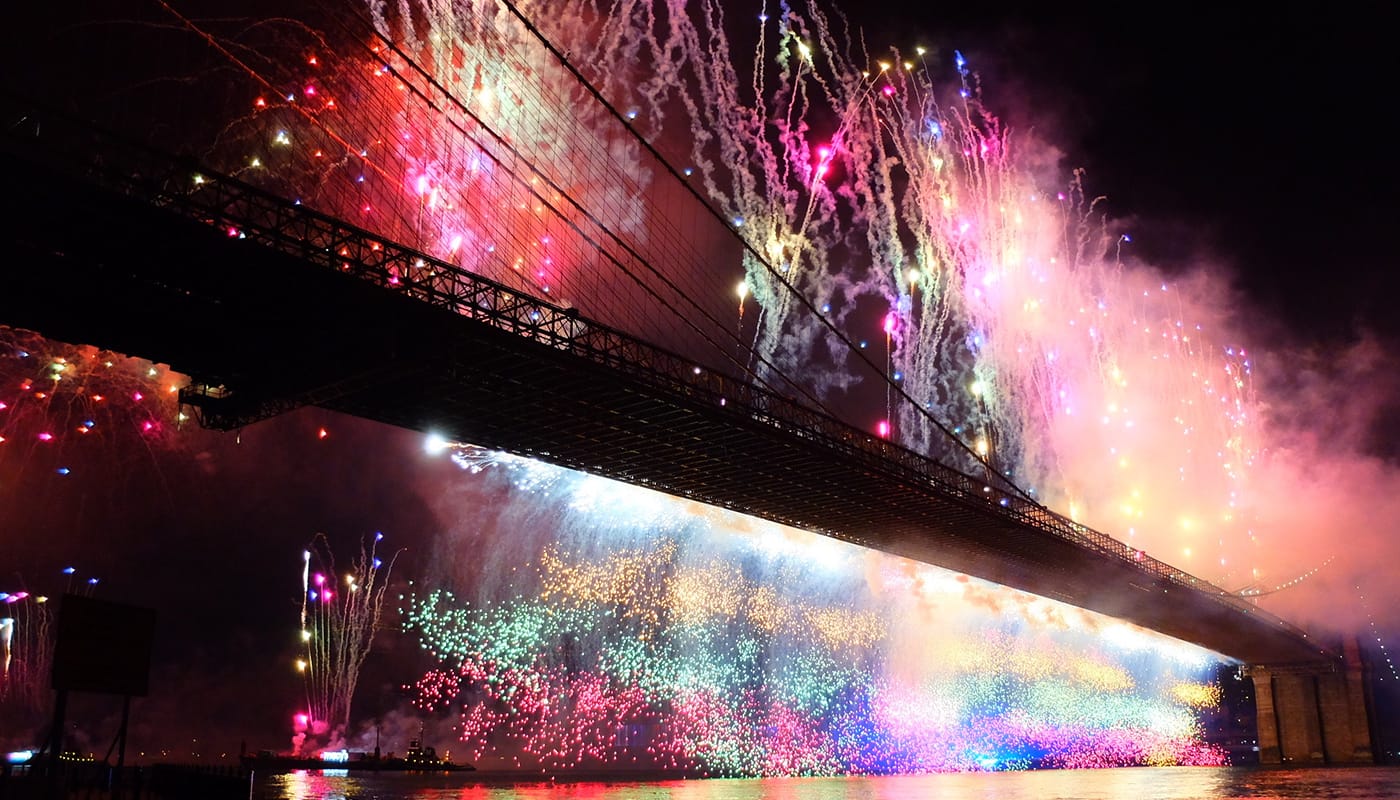 Feste del 4 luglio a New York-Fuochi d'artificio