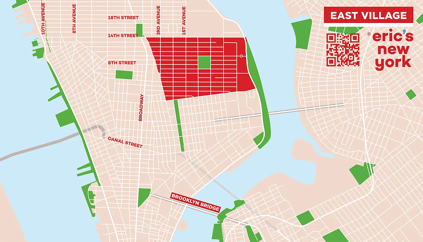 East Village a New York - Mappa Gratuita