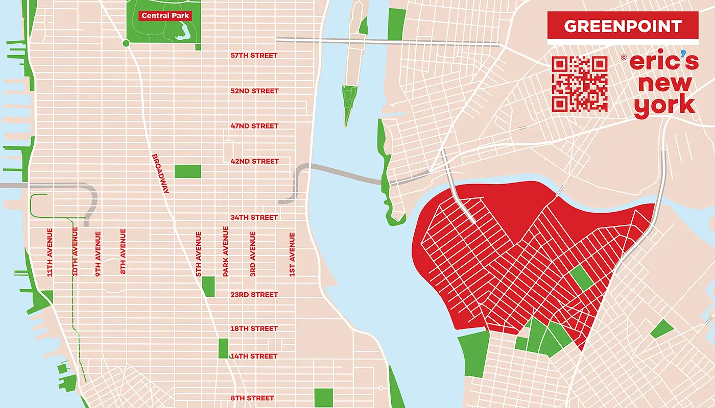 Greenpoint a New York - Mappa Gratuita