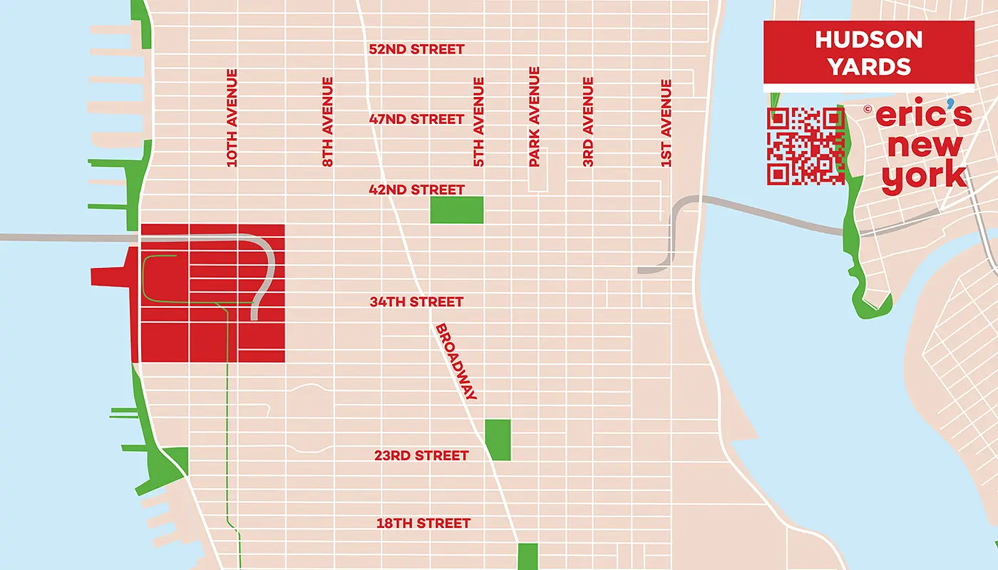 Hudson Yards a New York - Mappa Gratuita