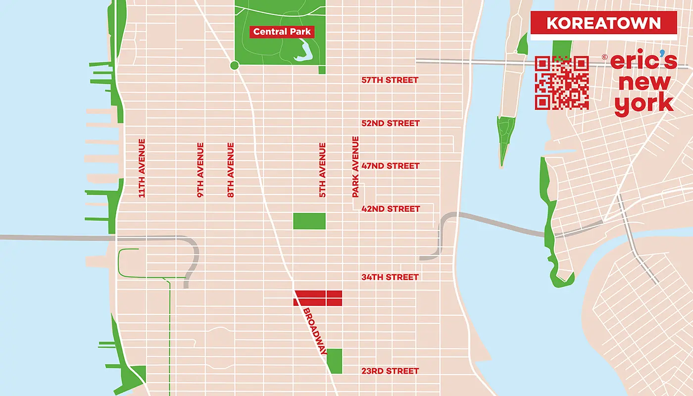 Koreatown a New York - Mappa Gratuita