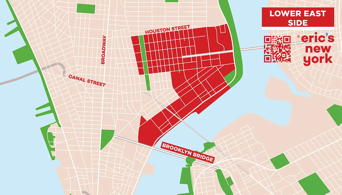 Lower East Side a New York - Mappa Gratuita