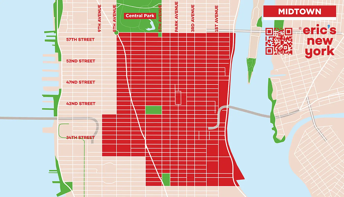 Midtown Manhattan a New York - Mappa Gratuita