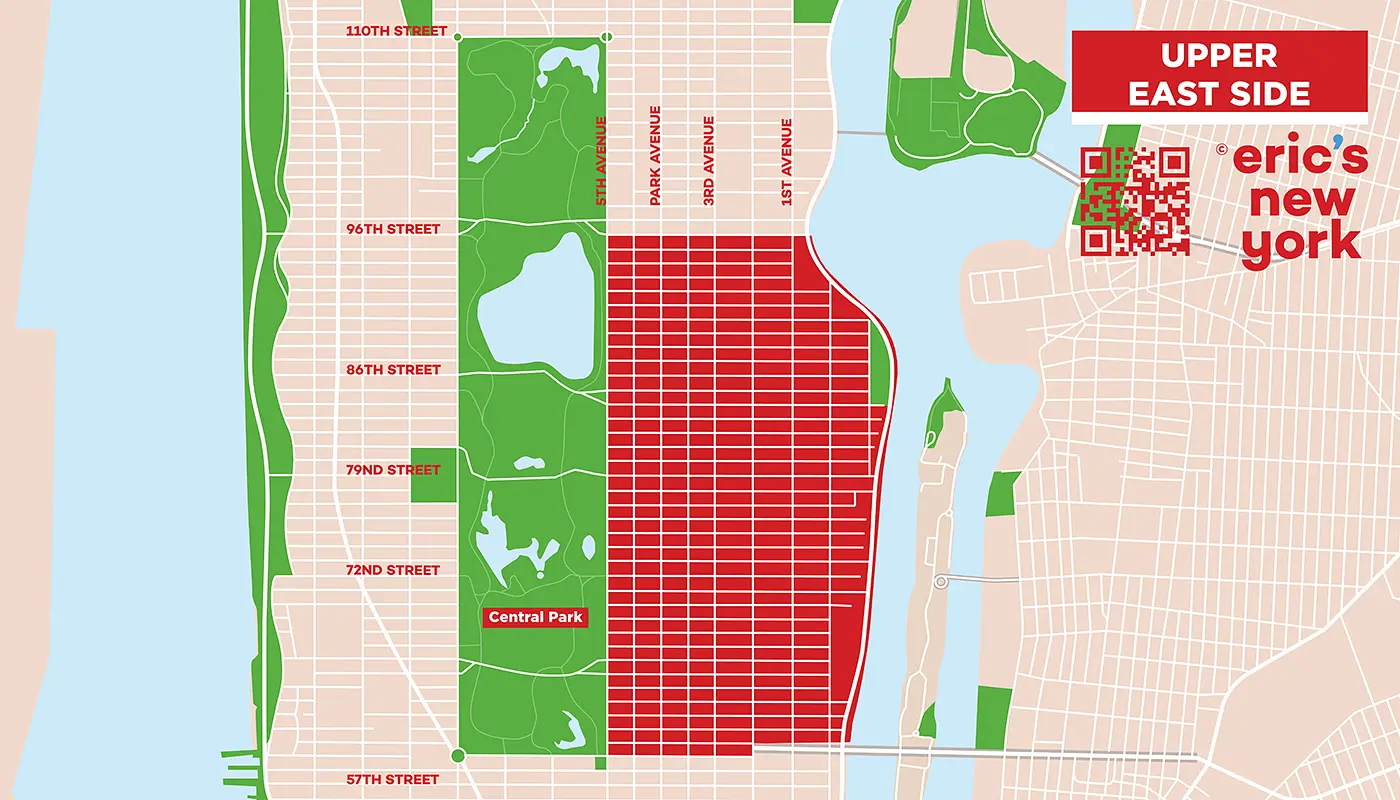 Upper East Side a New York - Mappa Gratuita