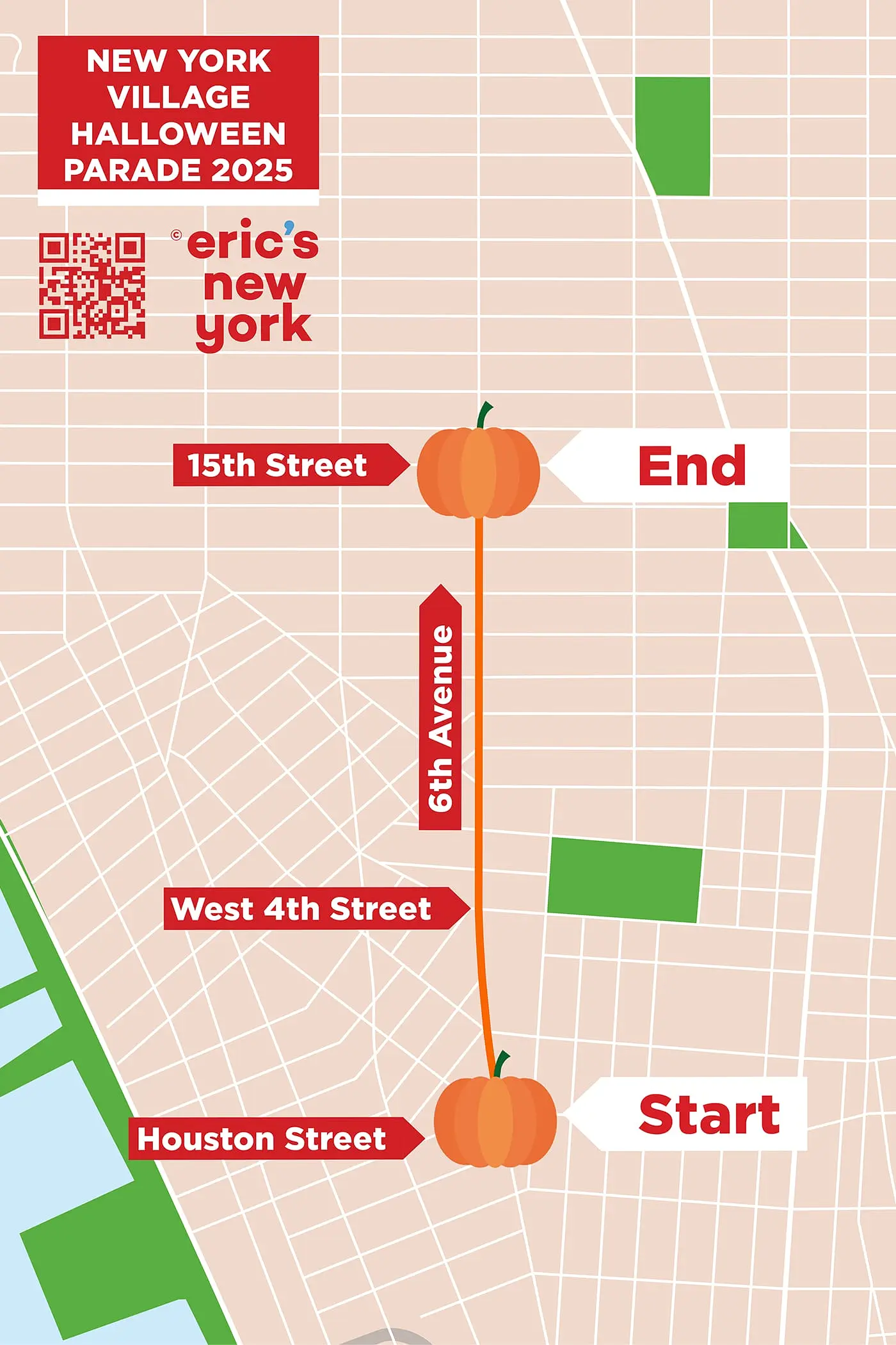 Halloween a New York - Mappa percorso parata Village Halloween 