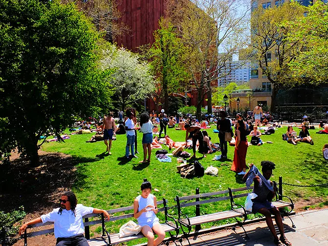 Washington Square Park a New York - Parco vivace a Greenwich Village